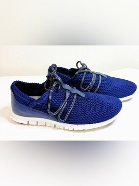 Cole Haan ZerøGrand Blue Knit Sneakers Lightweight Comfort Walking Shoes 6.5